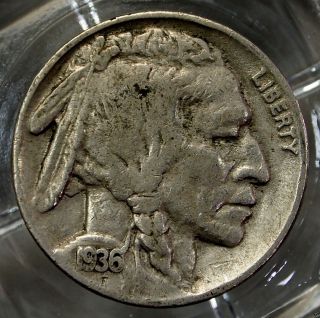 1936 - P Fine. . . .  Buffalo Nickel. . . . . .  5378 photo