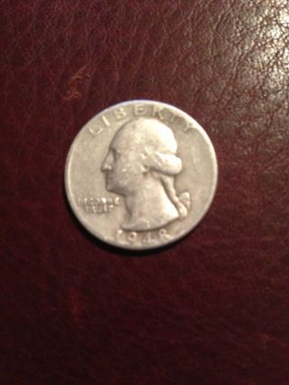 1948d Washington Quarter.  900 Silver photo