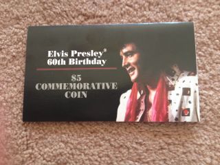 Elvis Presley 60th Birthday Commemorative $5 Coin 1995 Marshal Islands photo