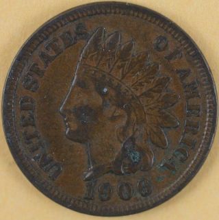 1906 Indian Head Penny Circulated Partial Liberty Ihp 523 photo
