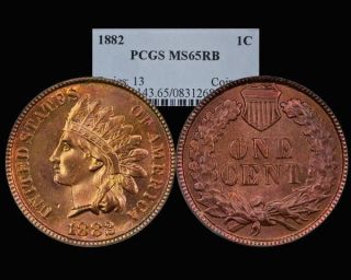 Pcgs Ms 65 Rb 1882 Indian Head Cent - Coin.  Top Pop 75/0 photo
