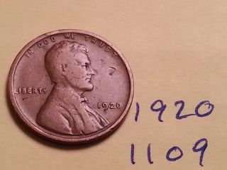 1920 Lincoln Cent Fine Detail Great Coin (1109) Wheat Back Penny photo