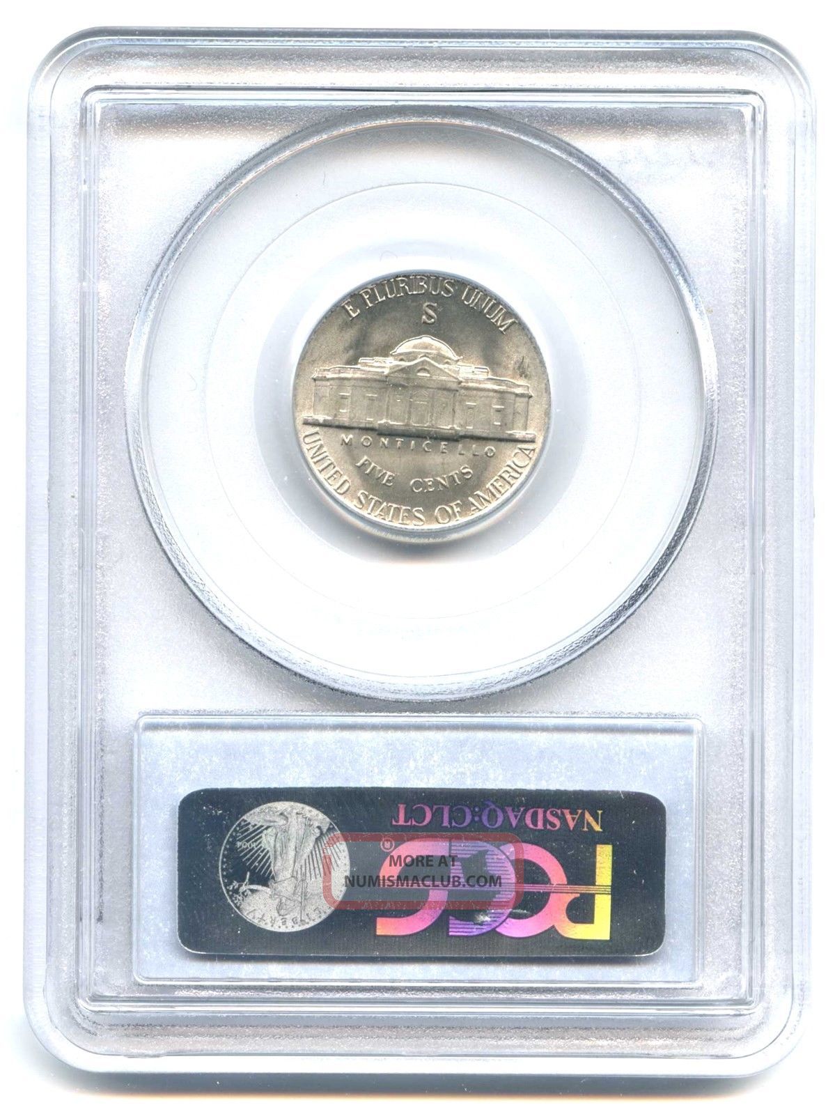 1943 S Pcgs Ms66 5c Jefferson Nickel