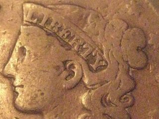 1838 Matron Head Large Cent Penny - Liberty Clear photo