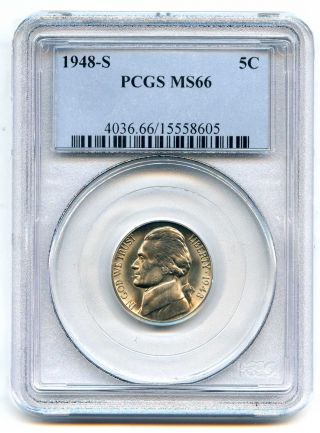 1948 S Pcgs Ms66 5c Jefferson Nickel photo