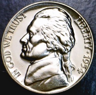 1954 Gem Proof Jefferson Nickel.  05 Us Coin 100% Flashy Blazing Coin 1 photo