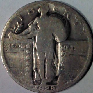 1928 Standing Liberty Quarter @ 90% Silver Coin. . photo