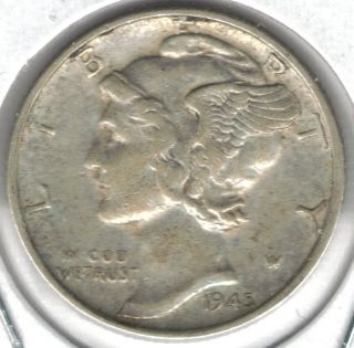 Tmm 1945 Uncertified Silver Mercury Dime Ef photo