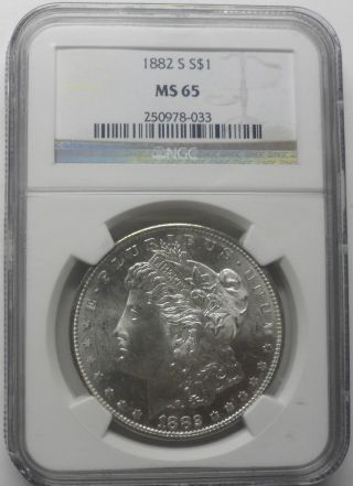 1882 - S Morgan Dollar Ngc Ms 65 photo