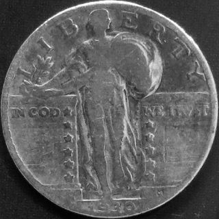 1930 Standing Liberty Quarter @ 90% Silver Coin photo