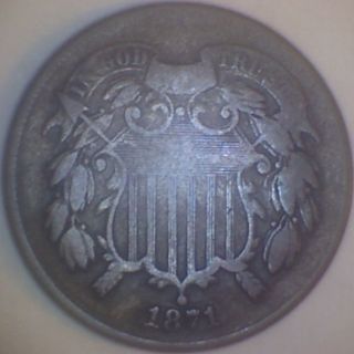 1871 (vg) Two Cent Piece photo