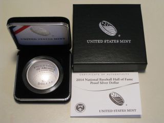 2014 National Baseball Hall Of Fame Proof Silver Dollar In Hand photo