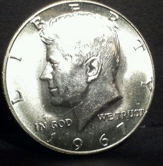 1969 D Brilliant Unc 40% Silver Kennedy Half Dollar Luster K0003 photo