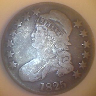 1825 (vg) Capped Bust Half Dollar photo