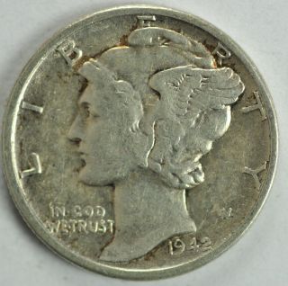 1942 Mercury Dime Vf photo