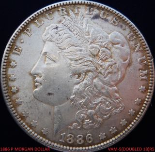 1886 P Morgan Dollar Vam - 5 (doubled 