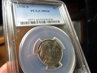 Top Quality Buffalo Nickel Pcgs 1931 - S Ms - 66 Pq Pcgs Only 4 Graded Higher photo