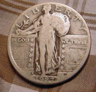 1927 D Standing Liberty Quarter 25¢ Better Date 976,  000 Very Low Mintage 690827 photo