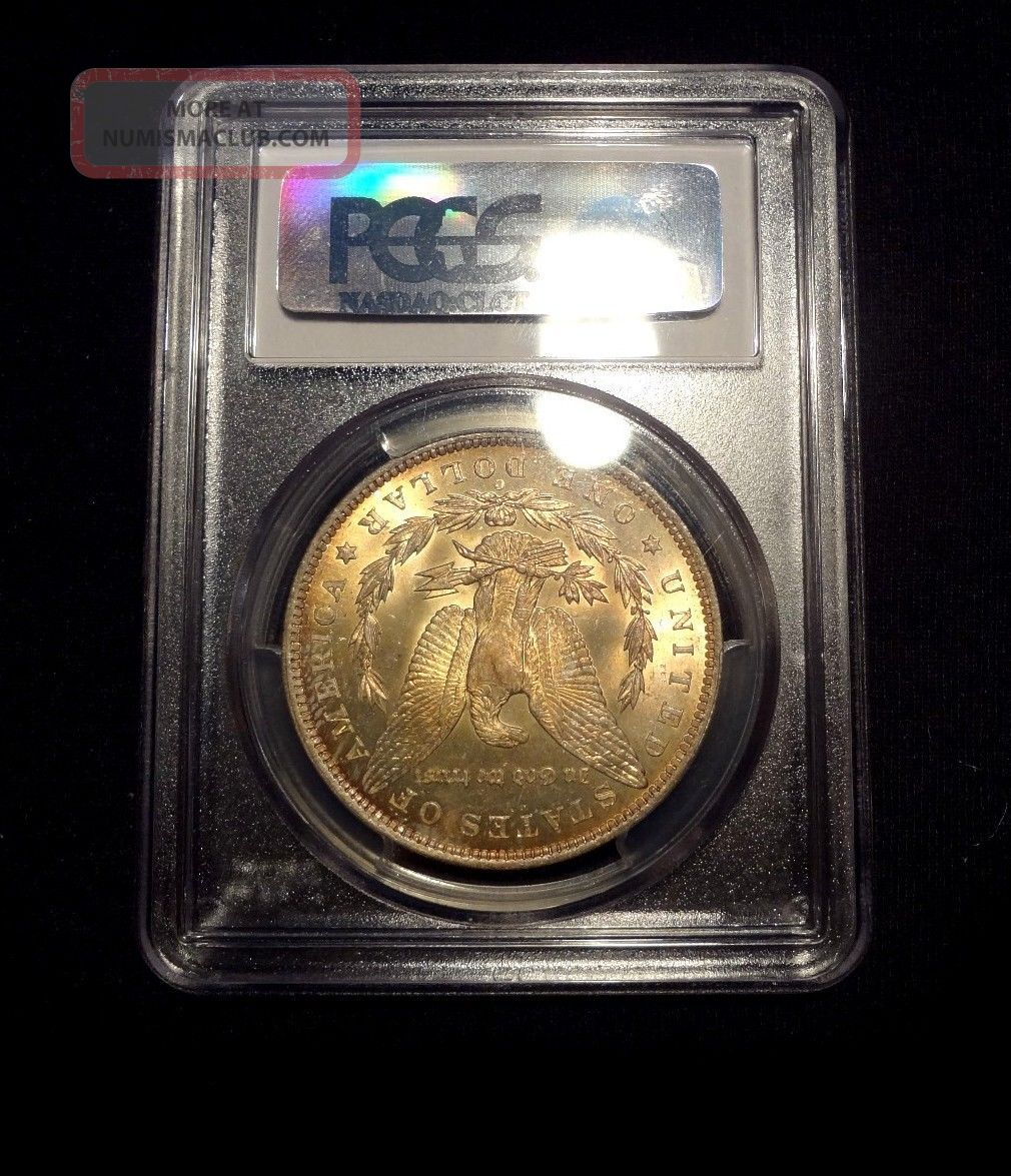 1885 - O Yellow Tone Morgan Silver Dollar - Pcgs 64 Plus