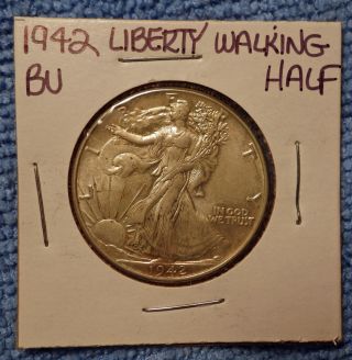 1942 P 50c Walking Liberty Half Dollar Gem Bu Uncirculated Strike & Lustre photo