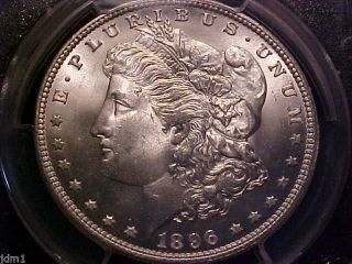 1896 - P Morgan Silver Dollar $1 Bright Lustrous Coin Pcgs Ms65 65 M652 photo