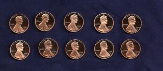 1990 S To 1999 S Lincoln Proof Cents Gem photo