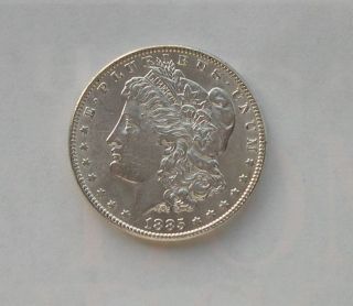 1885 Morgan Silver Dollar Brilliant White Coin photo
