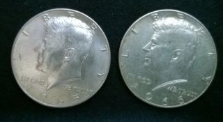 1965,  1966 Kennedy Silver Half Dollars 40 % Us - photo