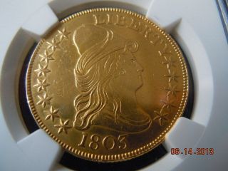 1803 Draped Bust 10.  00 Eagle Gold Coin,  Ngc Graded Au+ Details photo