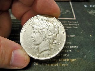 1927 D Peace Dollar Semi Key Date 90% Silver Au photo