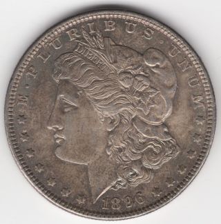 1896 - P U.  S Morgan Silver $1 One Dollar Coin - photo