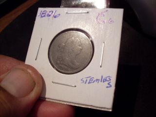 1806 1/2 Cent Draped Bust Sm 6 Stemless F+++ photo