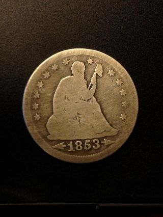 1853 Seated Liberty Quarter 90% Silver 25s148 photo