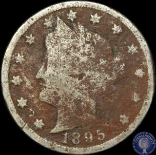 1895 Liberty V Nickel 5c Rare Date C166 photo