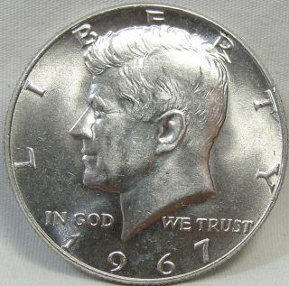 1967 50c Kennedy Half Dollar,  Silver,  Jfk Half,  Unc,  Bu,  282 photo