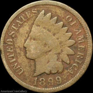 1899 Indian Head Penny Full Date Very Old Rare Great Us Coin 3 photo