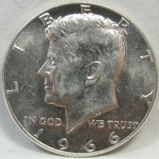 1966 50c Kennedy Half Dollar,  Silver,  Jfk Half,  Unc,  Bu,  276 photo
