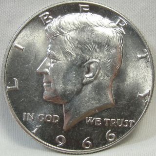 1966 50c Kennedy Half Dollar,  Silver,  Jfk Half,  Unc,  Bu,  280 photo