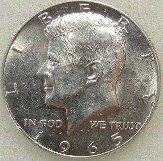 1965 50c Kennedy Half Dollar,  Silver,  Jfk Half,  Unc,  Bu,  272 photo