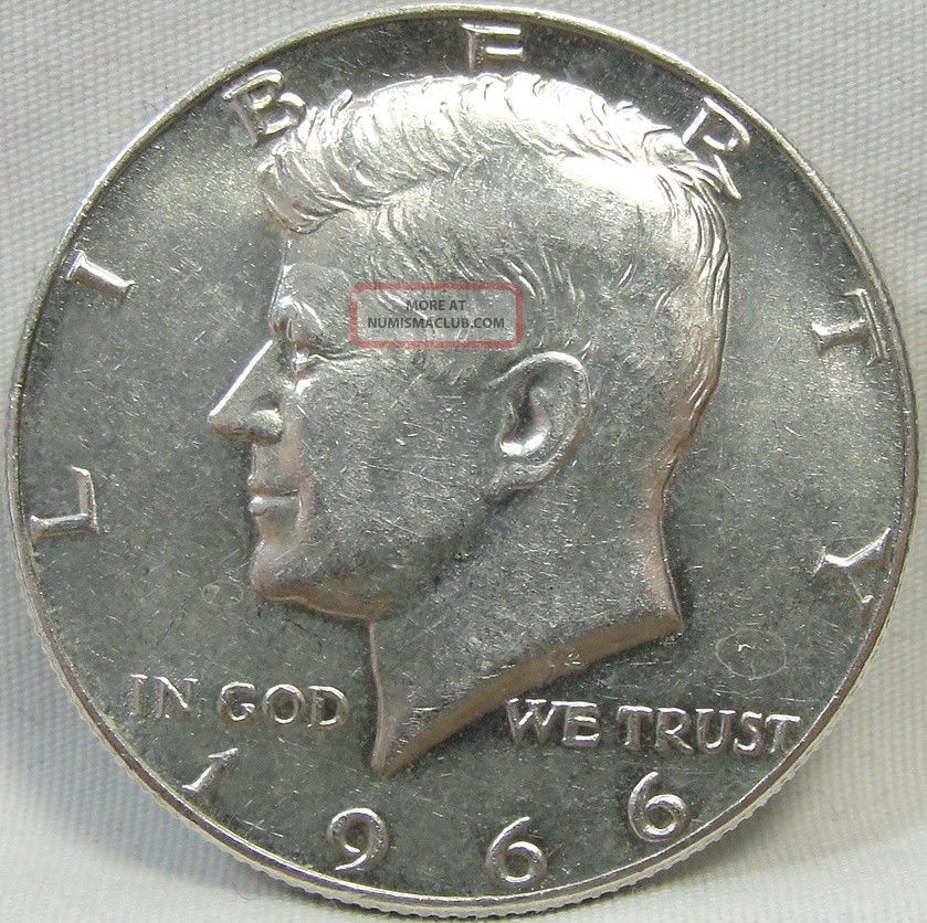 1966 50c Kennedy Half Dollar, Silver, Jfk Half, Unc, Bu, 277