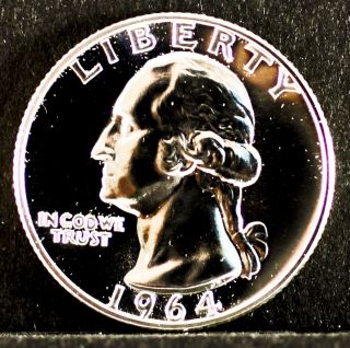 1964 Washington Us Proof 90% Silver Quarter photo