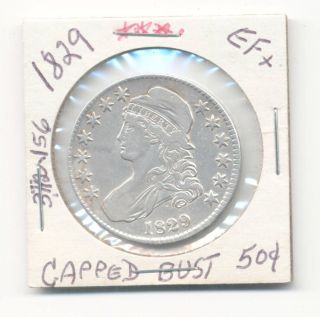 1829 50 Cents Capped Bust Lettered Edge Silver Coin 3,  712,  156 Minted Lqqk At Me photo
