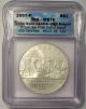 2007 Little Rock Dollar Icg Ms70 - Rare Silver Coin Commemorative photo 1