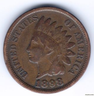 1 Cent 1898 Indian Head Penny Liberty Head Ef To Au,  Patina And Details photo