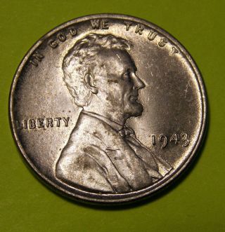 Unc 1943 Steel Lincoln Wheat Cent See Photo A8 photo