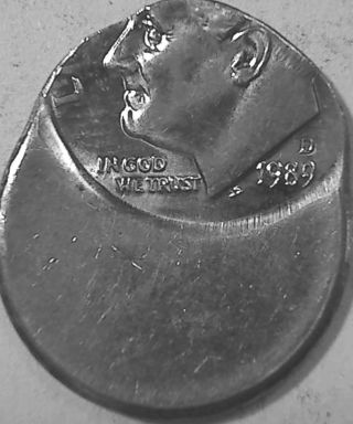 1989d Full Date 50%+ Off Center Bu Lustrous Roosevelt Dime Error O/c Coin 11 photo