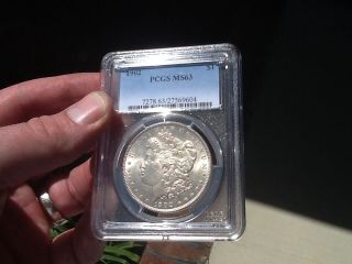 1902 Morgan Pcgs Ms 63 Silver Dollar Rare Philadelphia photo