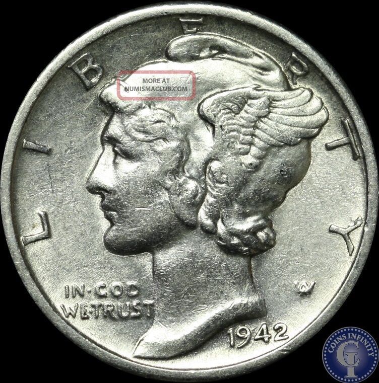 mercury dime 1942 difference