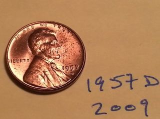 1957 - D 1c Rd Lincoln Cent Tone Great Luster (2009) Wheat Penny photo