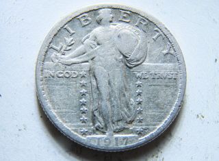 1917 D Standing Liberty Quarter,  A Better Grade Early 90 % Silver Coin photo